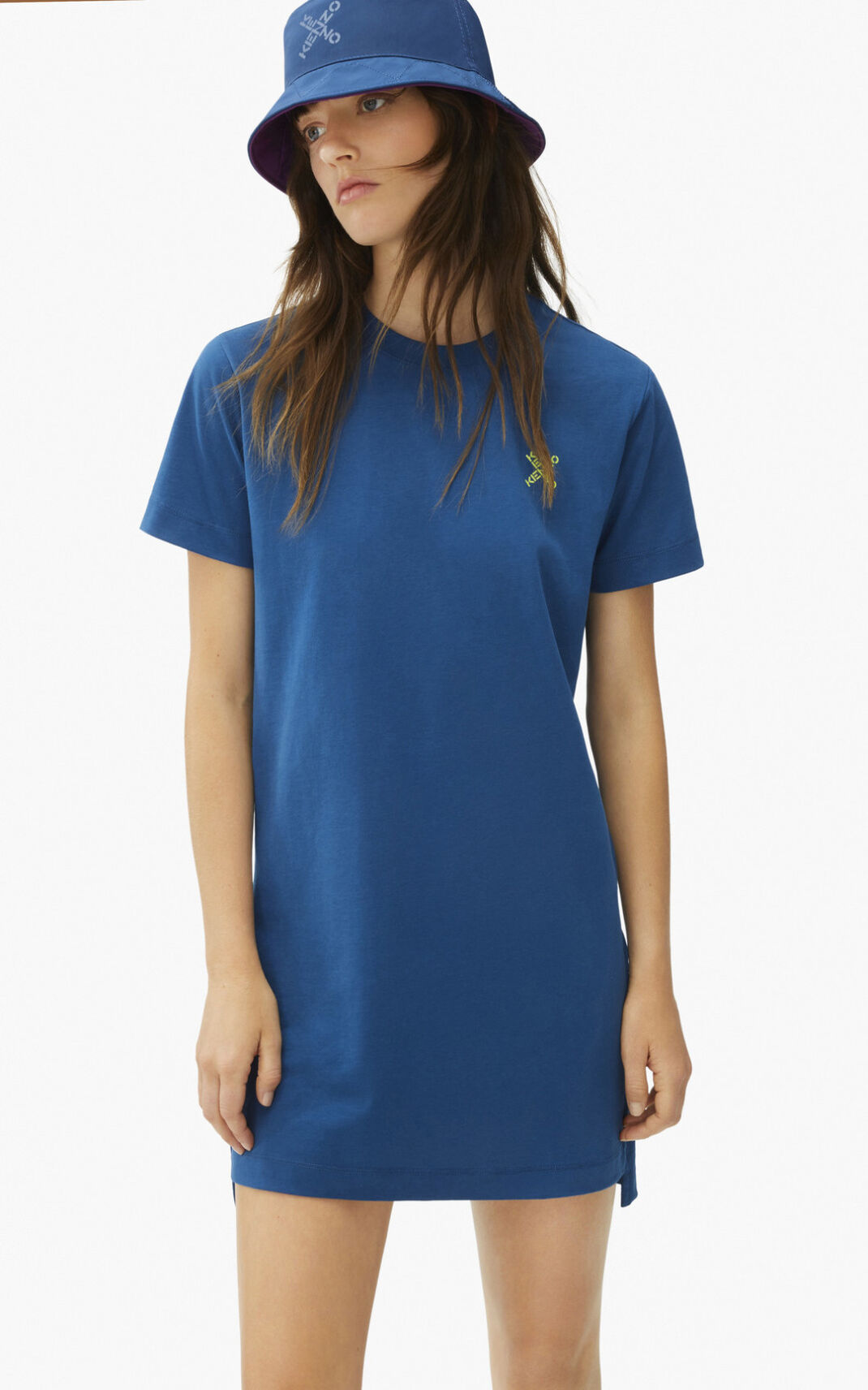 Kenzo Sport Little X t shirt Dress Dark Blue For Womens 7618APLGX